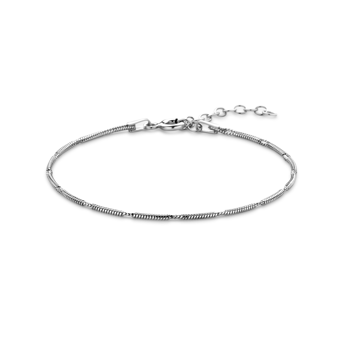 Zilver Gerhodineerde Armband Slang 