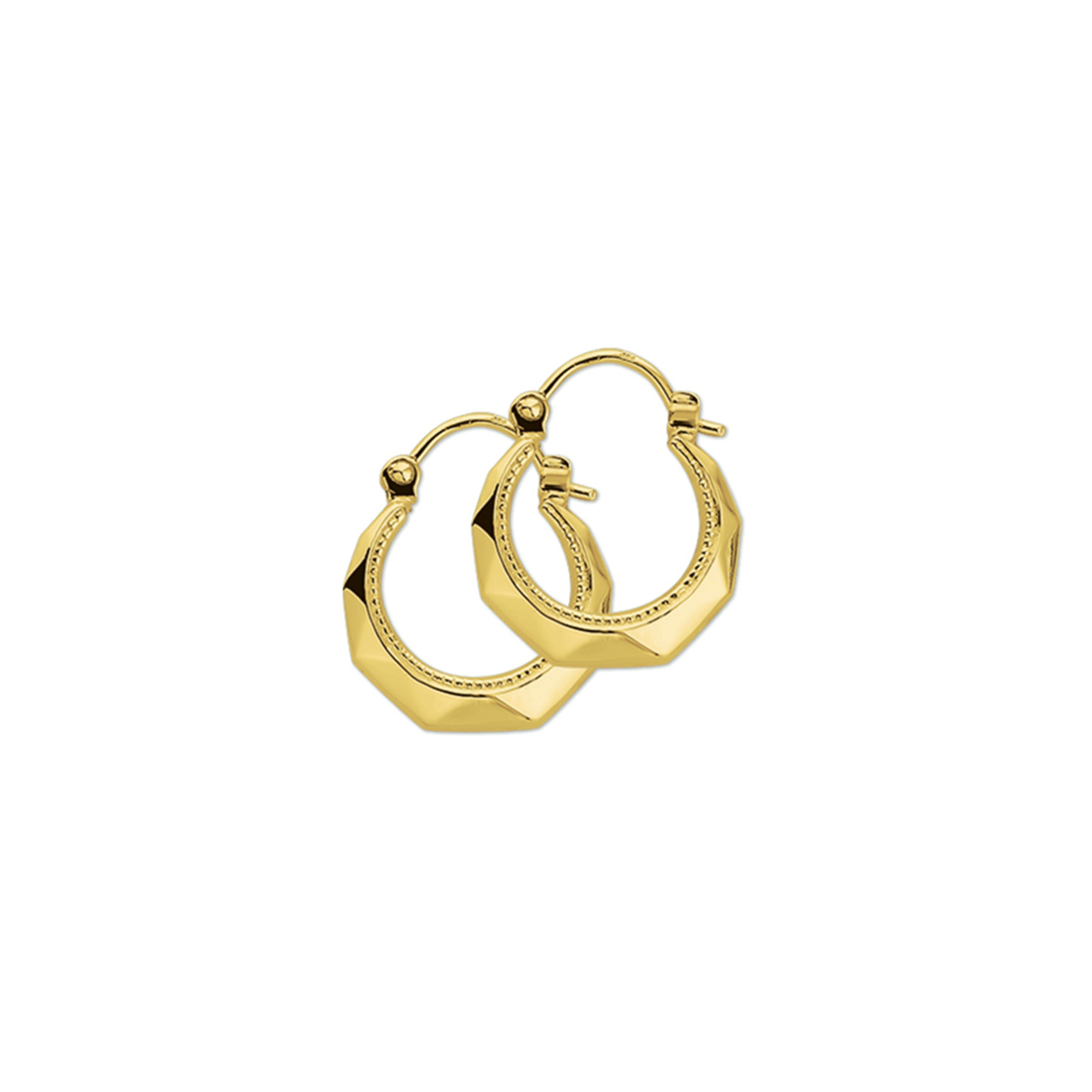 Beschrijving: Geelgouden lapide creolen. 
Uniekenummer serie: 26606
Verpakt per: 1
Doelgroep: dames