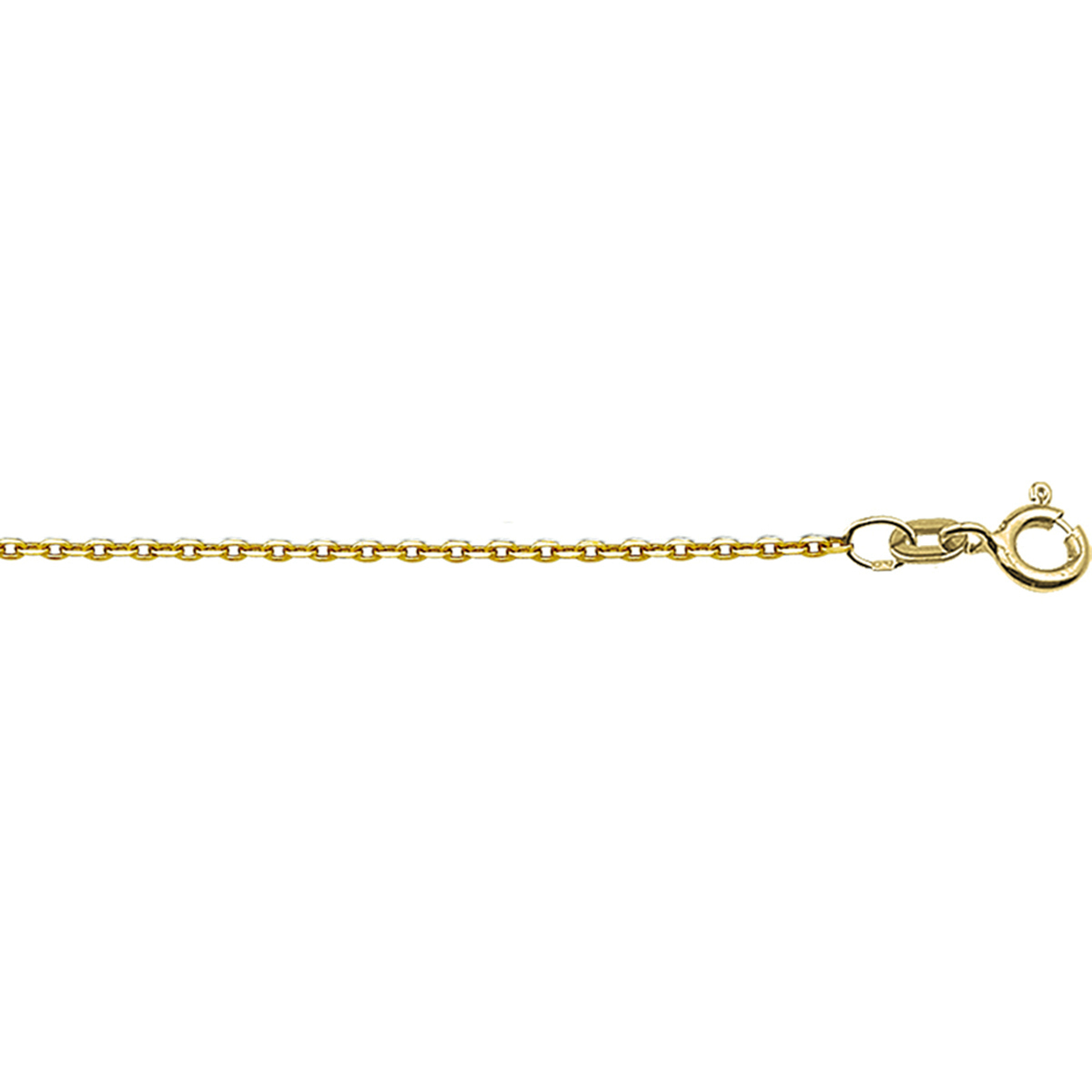 18k Geelgouden anker collier uitgevoerd met een veerring. De schakelbreedte is 1.2mm.