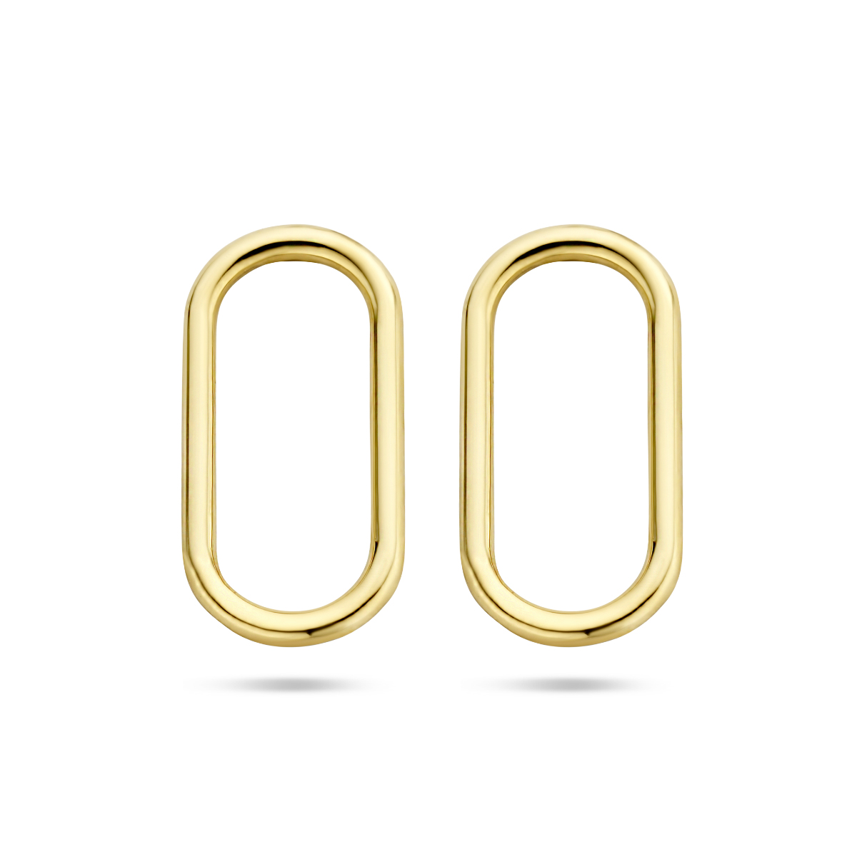 14k Geelgouden oorknoppen met een afmeting van 11.5x6mm.