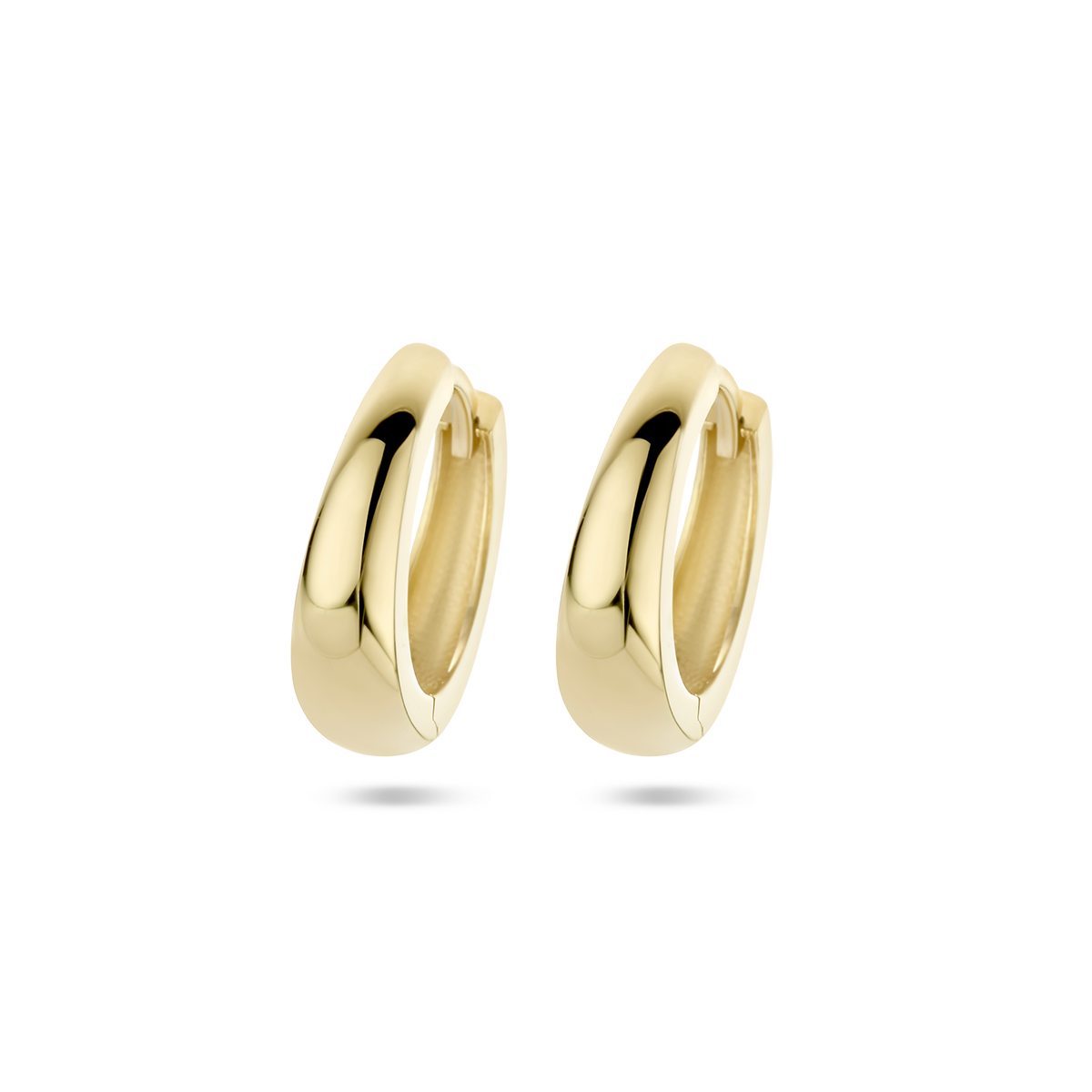 14k Geelgouden klapoorringen met een afmeting van 13.5x4mm.