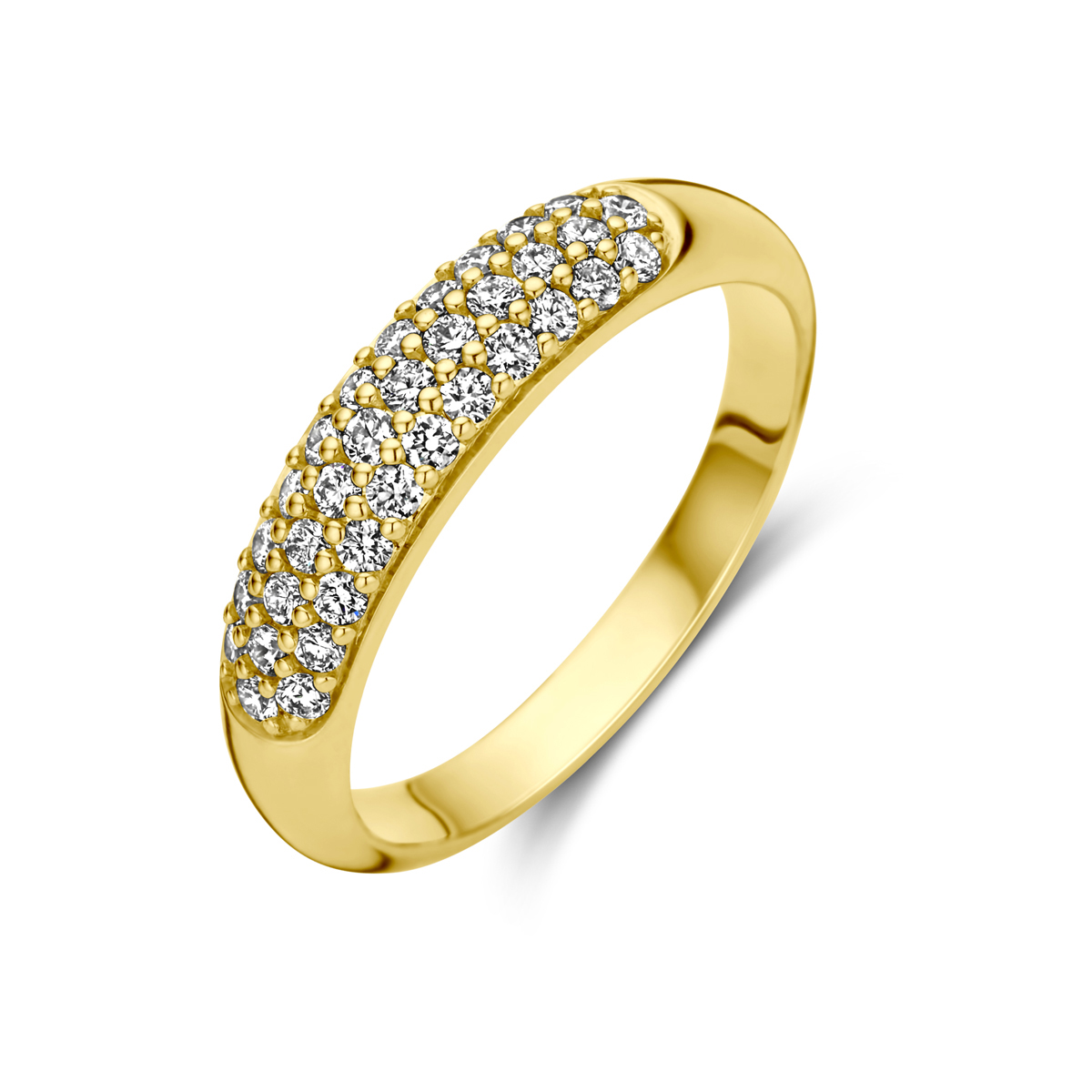Deze 14 karaats gouden ring is versierd met een briljante diamant van 0.47ct met SI2 zuiverheid. Het juweel en een breedte van 4.5 mm. Perfect voor maat 55. Draag deze ring als een schitterend statementstuk voor speciale gelegenheden of dagelijks om een vleugje elegantie aan je outfit toe te voegen.
