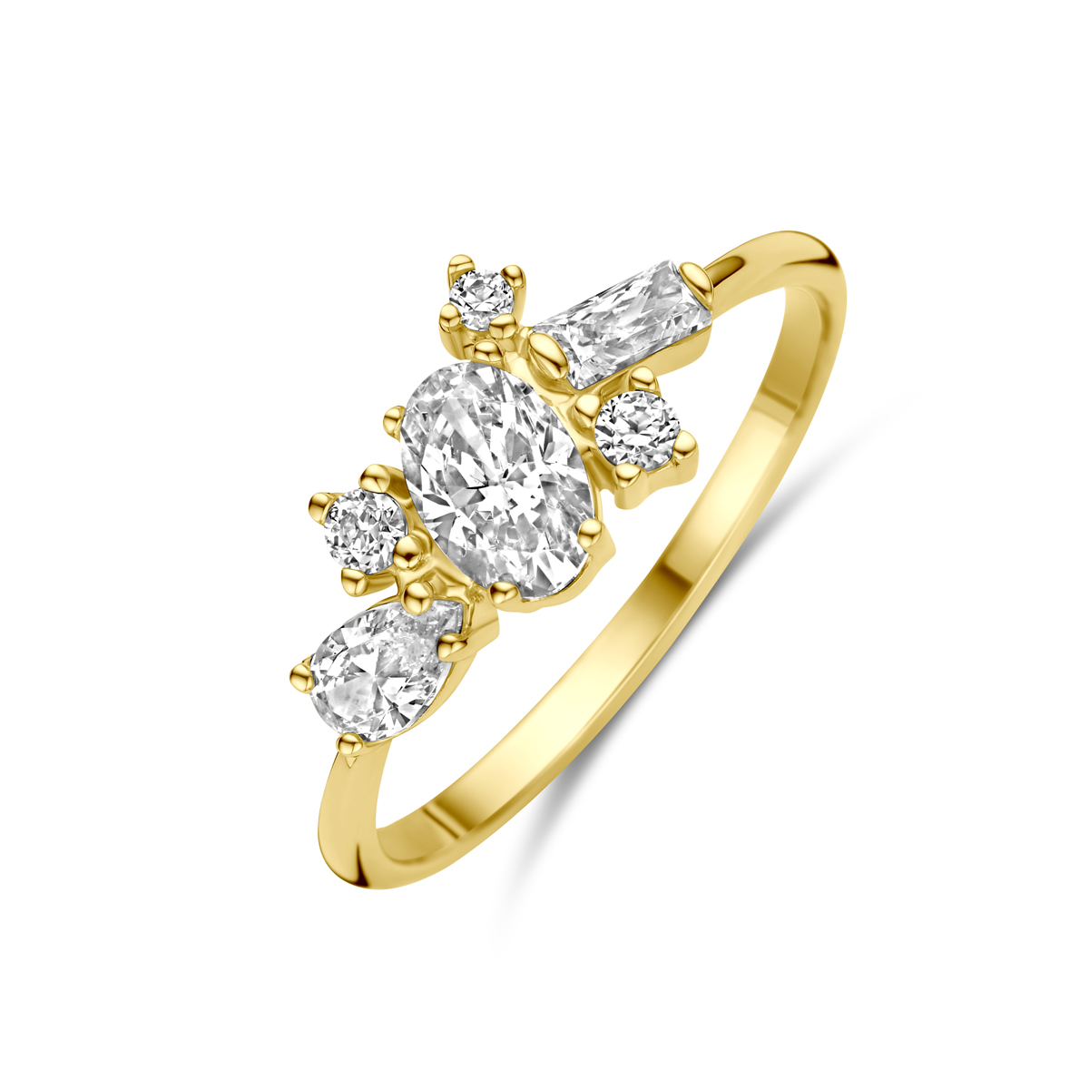 Geelgoud damesringen