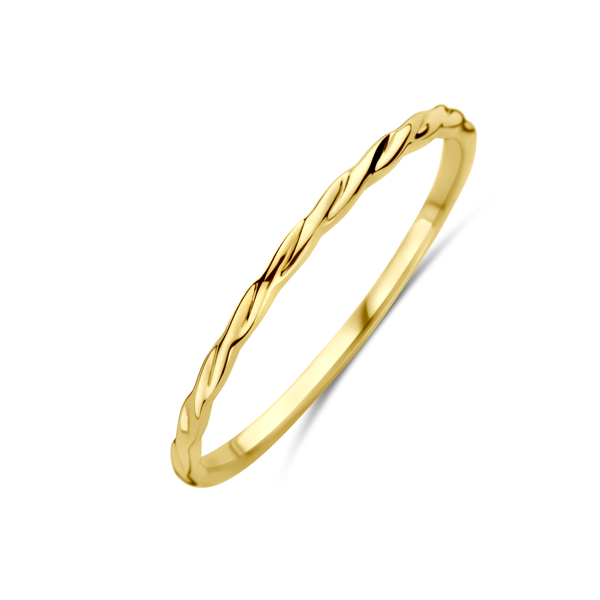 14k Geelgouden ring met een breedte van 1.5mm.
