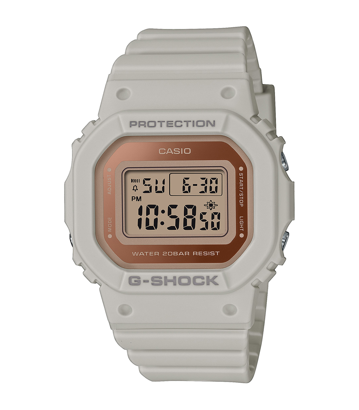 Het G-Shock Digitaal Dames Horloge Wit GMD-S5600-8ER biedt functies zoals een digitaal display, quartz uurwerk en datumfunctie. Het is nikkelvrij, waterdicht tot 20 bar en heeft een verlicht display. Met een witte plastic-siliconen kast en band past het perfect bij een sportieve look. Ideaal voor dagelijks gebruik door zijn duurzaamheid en stijl.