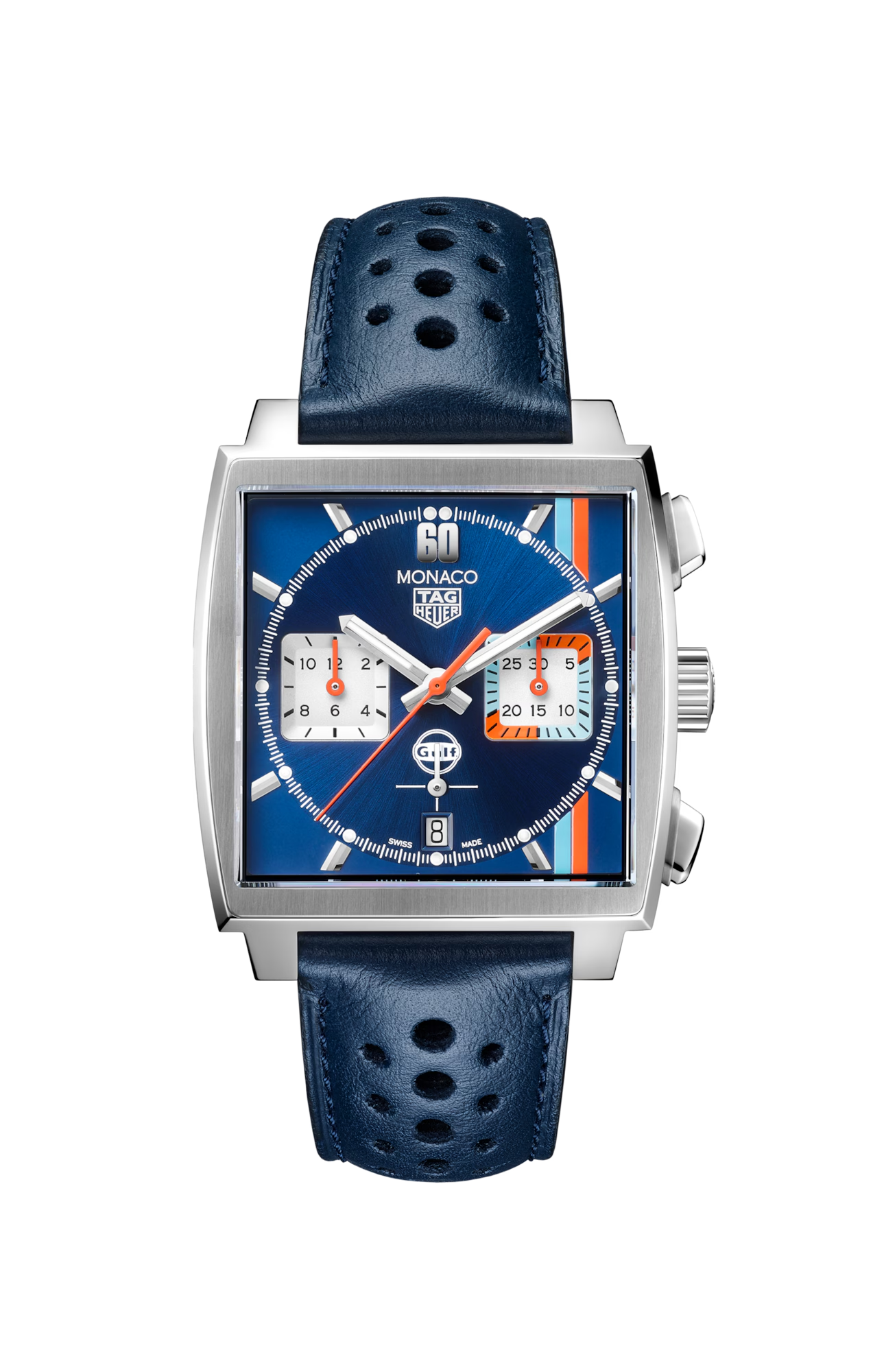 Dit TAG Heuer horloge behoort tot de TAG Heuer Monaco collectie. 
Referentienummer: CBL2115.FC6494
Caliber: TH20-00
