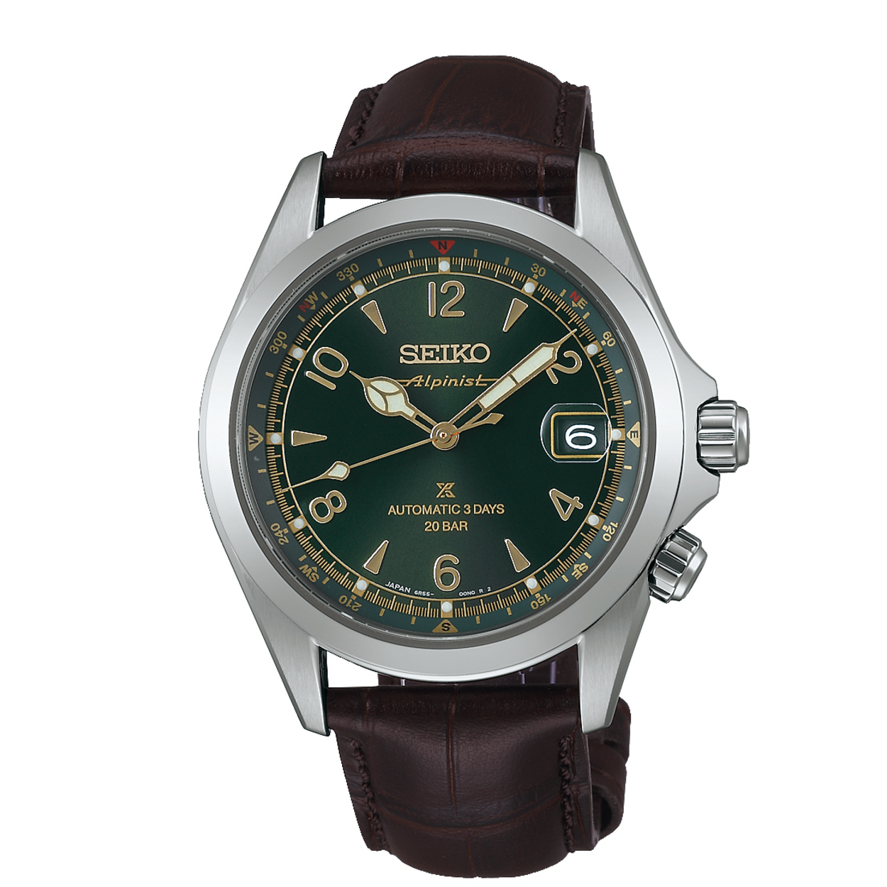 Dit is een herenhorloge van het merk Seiko. Het is een analoog horloge gemaakt van staal. De diameter van de kast is 39.45 mm en de kast is 12.7 mm dik.
De verdere specificaties van het horloge zijn als volgt:
Kastvorm: rond
Kastkleur: zilverkleurig
Kastmateriaal: staal
Bandbreedte: 20 mm
Sluiting: vouwsluiting met drukker
Wijzerplaatkleur: groen
Glassoort: saffier glas
Waterdichtheid: 20 ATM
Techniek: automaat