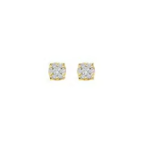  Blush Diamonds geelgouden rozet oorstekers, 2x0.065crt | 7639YDI