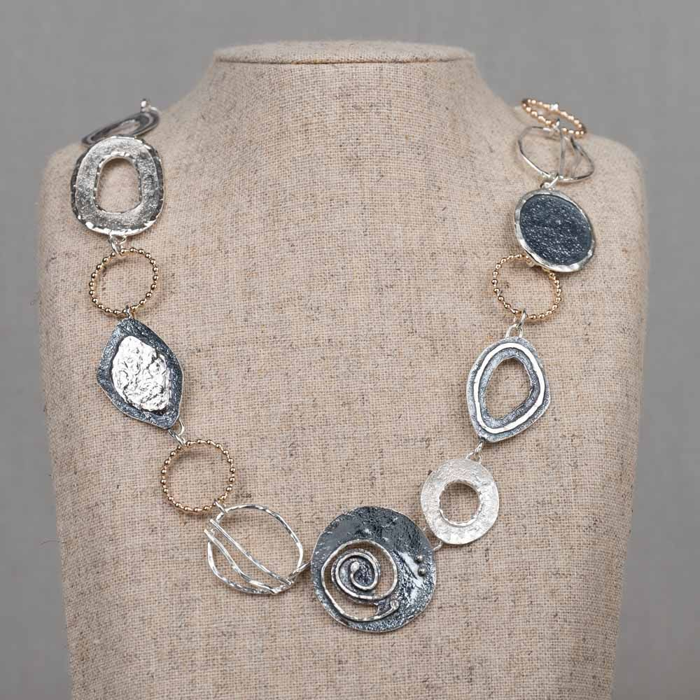 Collier zilver oxy /wit + GF 45 cm EVERGREEN