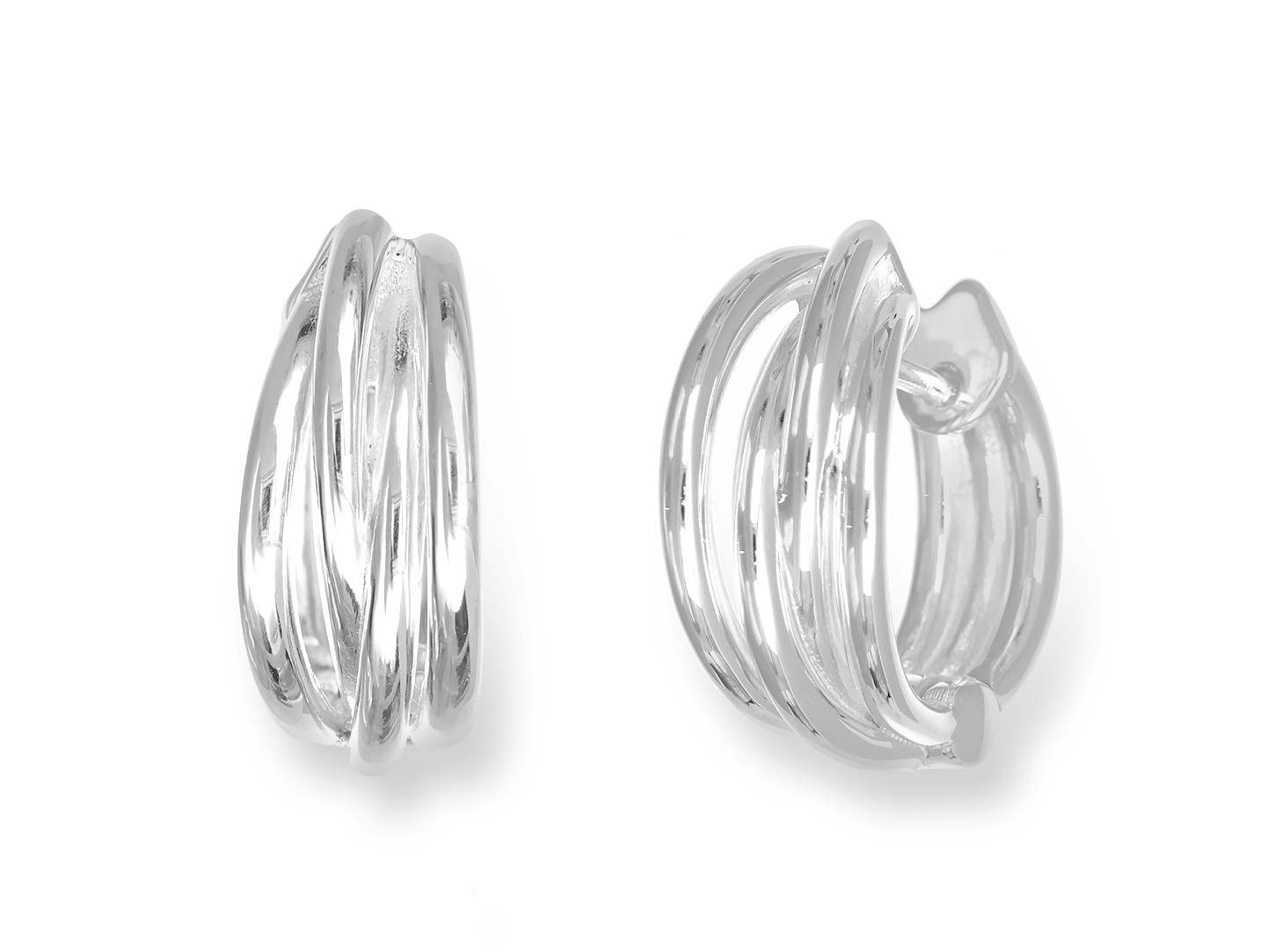 Quinn - Zilveren klapcreolen, boogjes, 7.2x17x19.3mm - 0368070