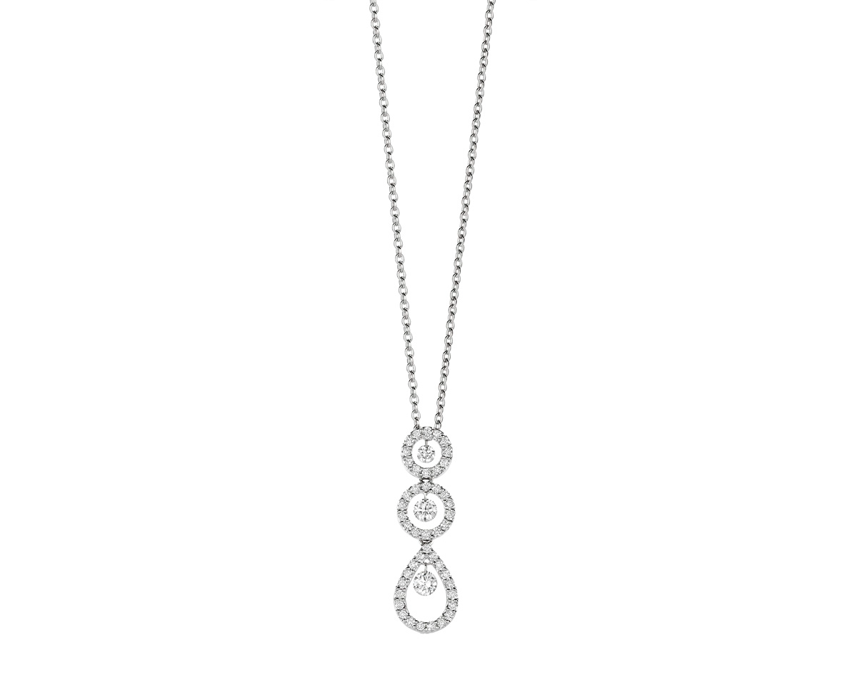 Ketting in wit goud 18 k met diamant 0.49 ct van het merk Davice 