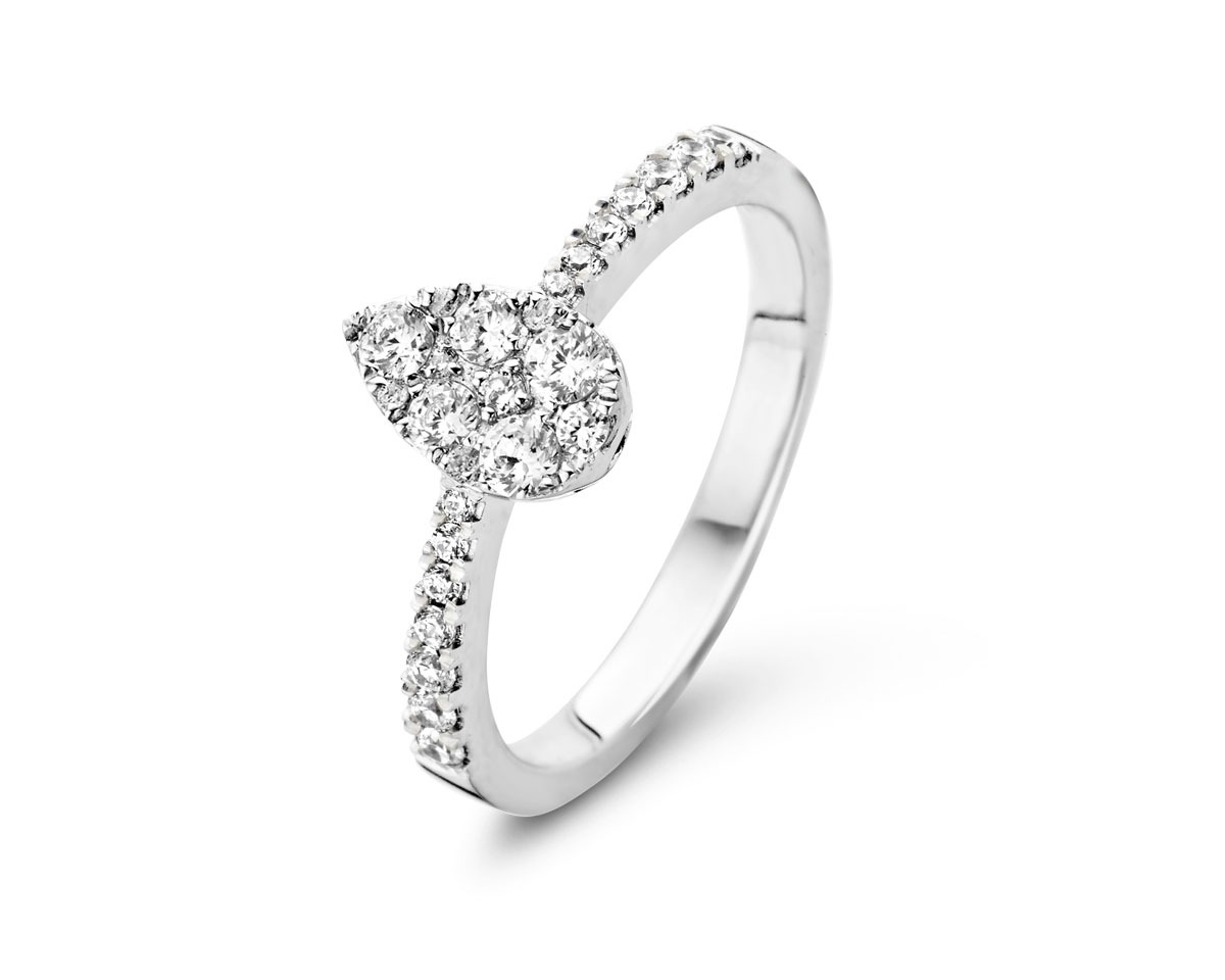 Ring in wit goud 18 k met diamant 0.52 ct 