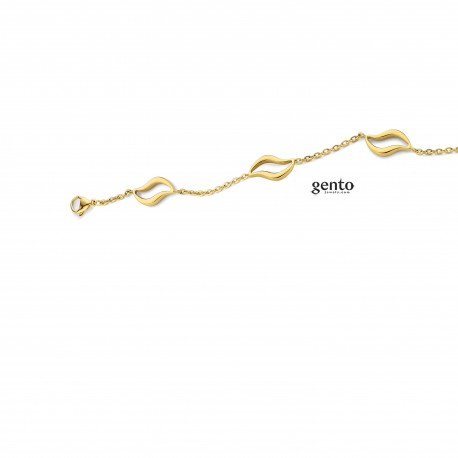 Armband staal gento collectie verguld