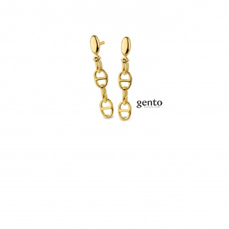 Oorbellen staal pvd geel 