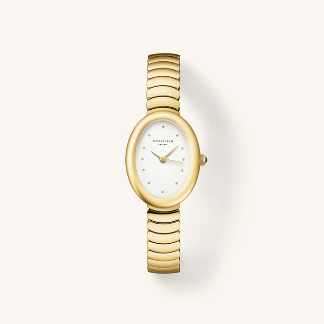 Rosefield horloge goldplated model 'Ovale' White Matte 
