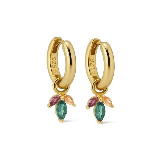 Karma Jewelry oorringen PERSIAN Teal Blue Goldplated