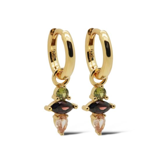 Karma Jewelry oorringen PERSY Coffee Goldplated 12MM