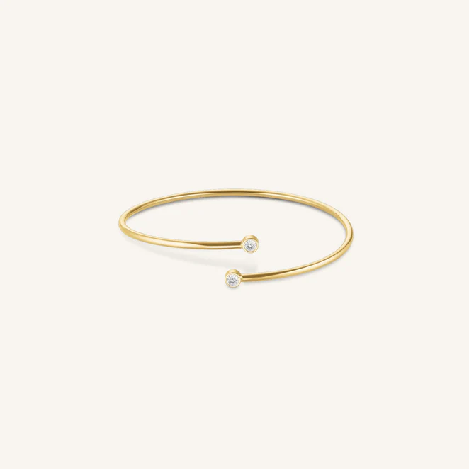 Rosefield Double Crystal Bangle Gold