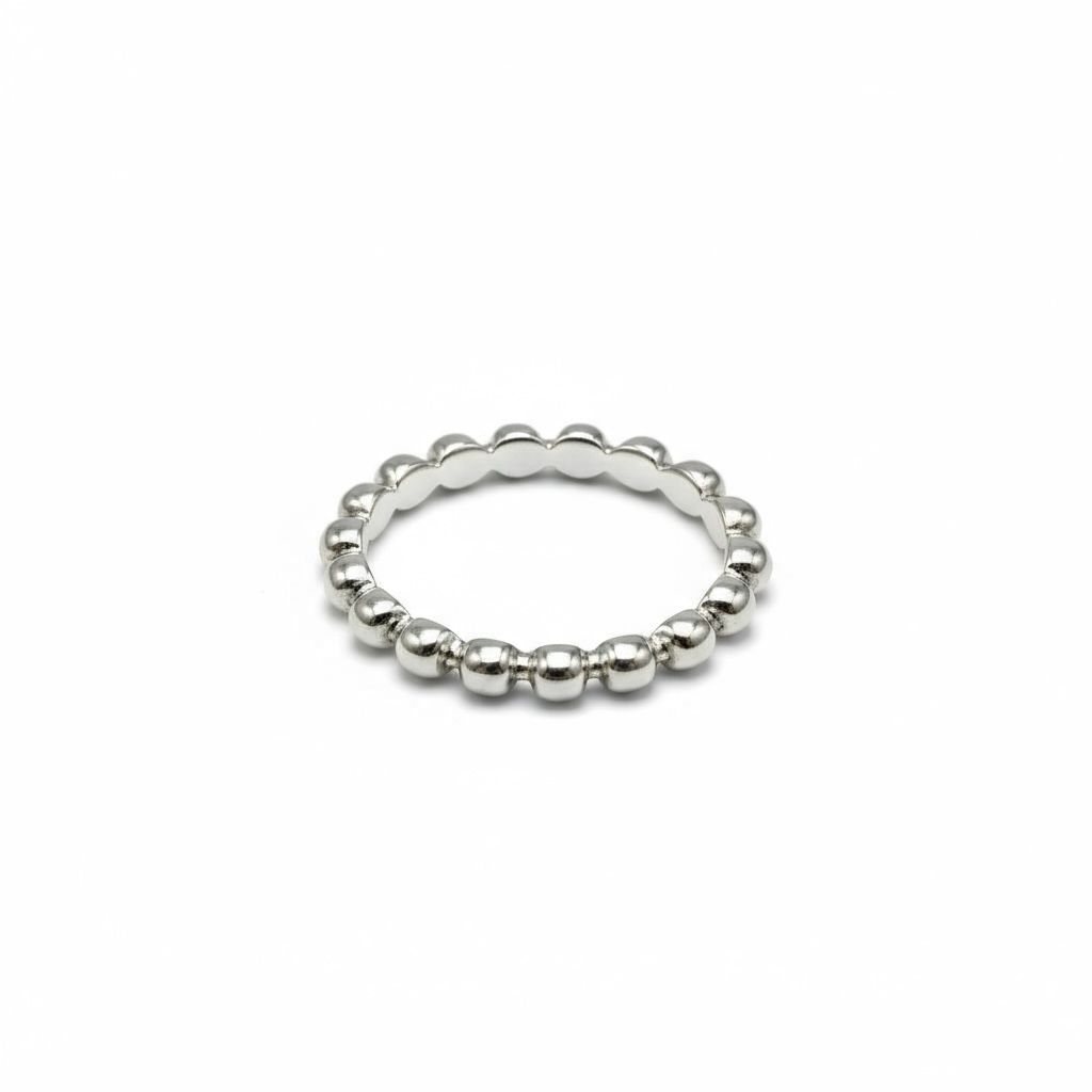 Witgouden ring met bolletjes 