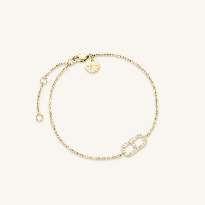 Rosefield Fine Octagon Crystal Bracelet Gold