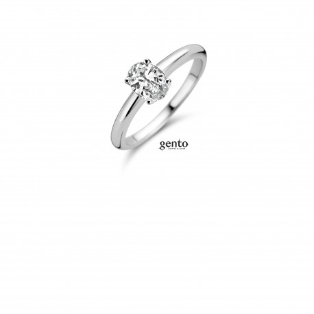 Ring zilver solitair 