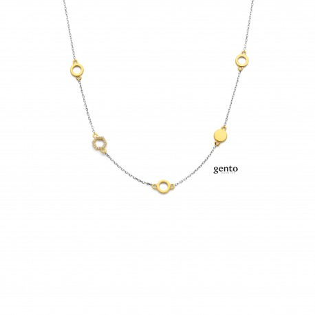 Ketting bicolor zilver 45cm gento jewels