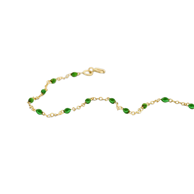 Blush Armband goud 14k met groene steentjes