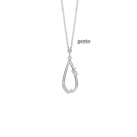 Ketting met hanger zilver met zirconium