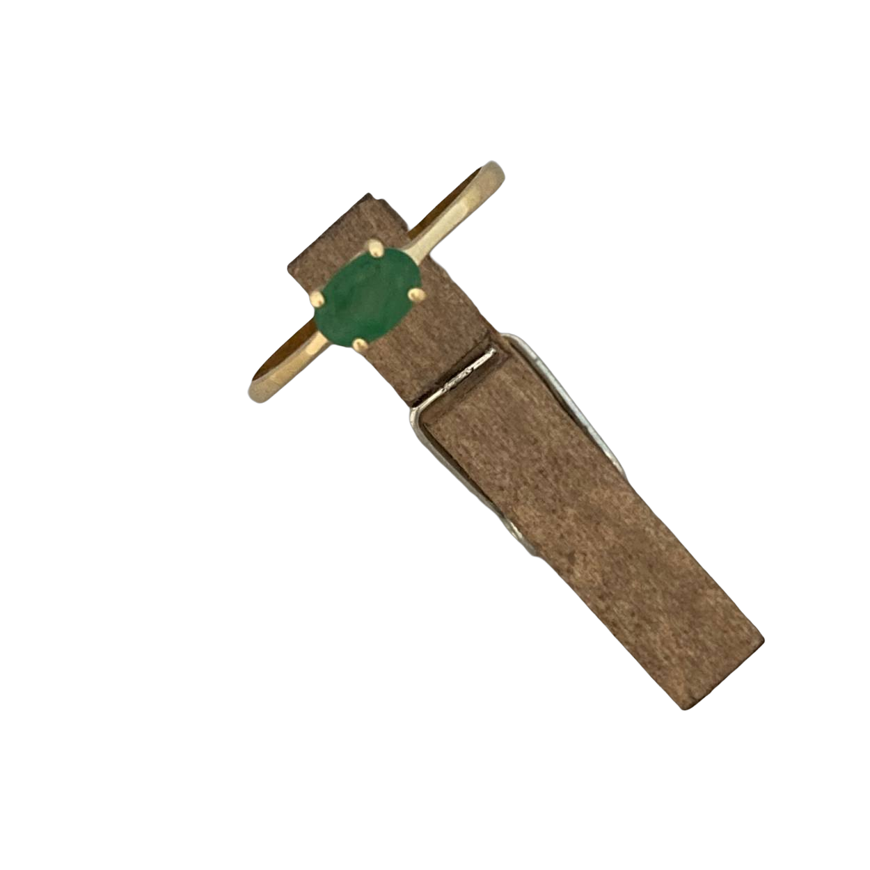 14K Gouden ring met smaragd (deel van set).