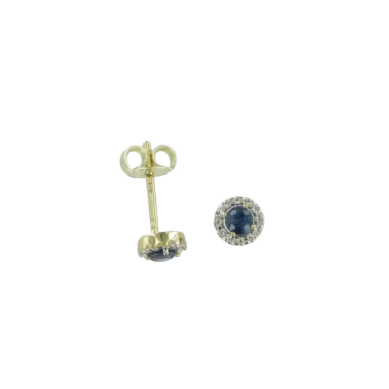14K oorstekers blauw saffier.