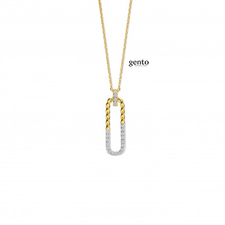 Ketting met hanger verguld met zirconium