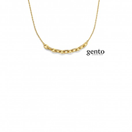 Ketting verguld zilver met zirconium