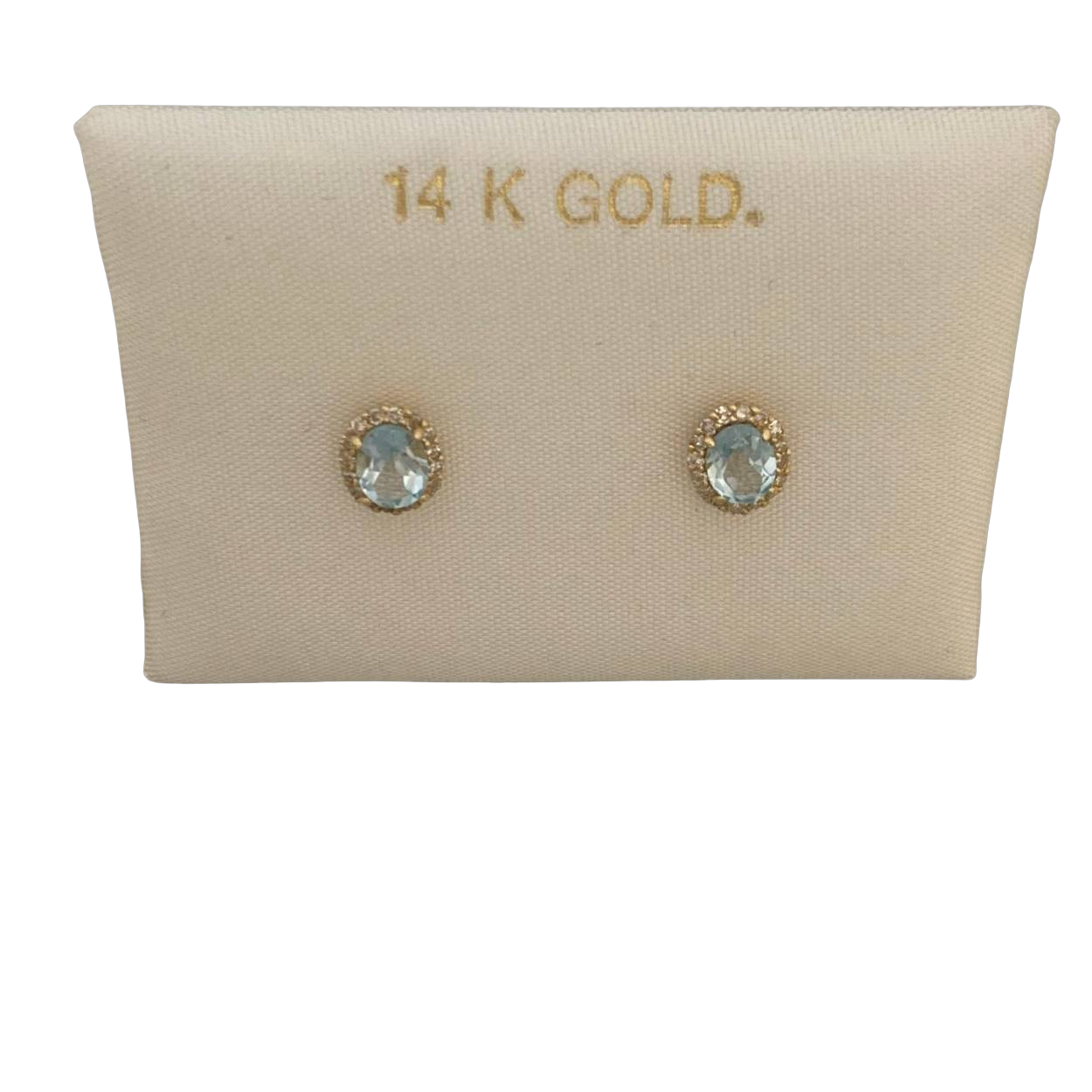 14K geelgouden oorstekers met topaas en briljant.