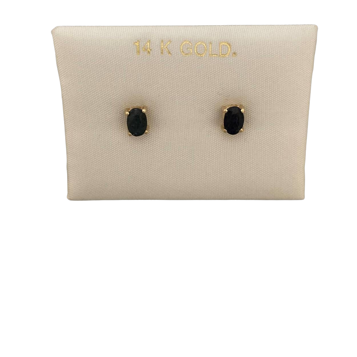 14k Gouden oorstekers met saffier (deel van set).