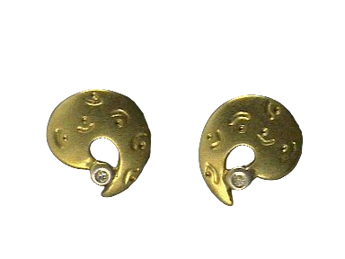 Kopf.-und Ohrschmuck Ref.-Nr.: 109-419-66 585/- Gold 2 Diamant Wesselton kleine Einschl&uuml;sse Brillantschliff 0.02ct. 