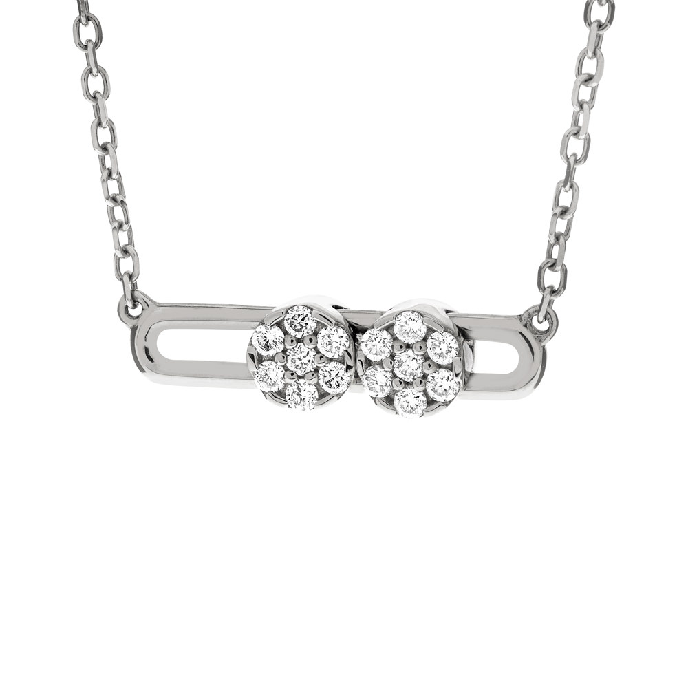 Witgouden halsketting met diamanten 0.25ct