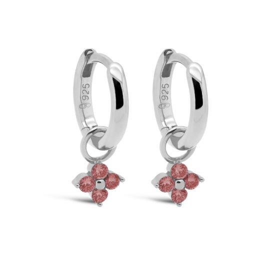 Karma oorringen zirkonia VIOLA WINE RED | zilver | A185S_WR