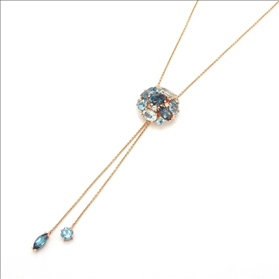 NECKLACE 18 KT GOLD
Gold 6.50 Gr
DM 0.06 Kt
Blu Topaz 2.70 Kt
Sky Topaz 1.40 Kt
London Topaz 1.70 Kt