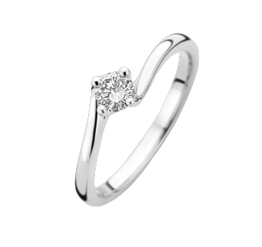 Witgouden Fluente ring met diamant 0.05ct G VSi