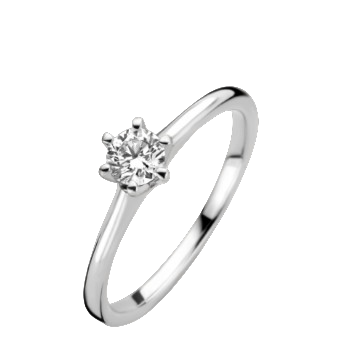 Witgouden Briljant ring Reale met 0.15 ct H/Si