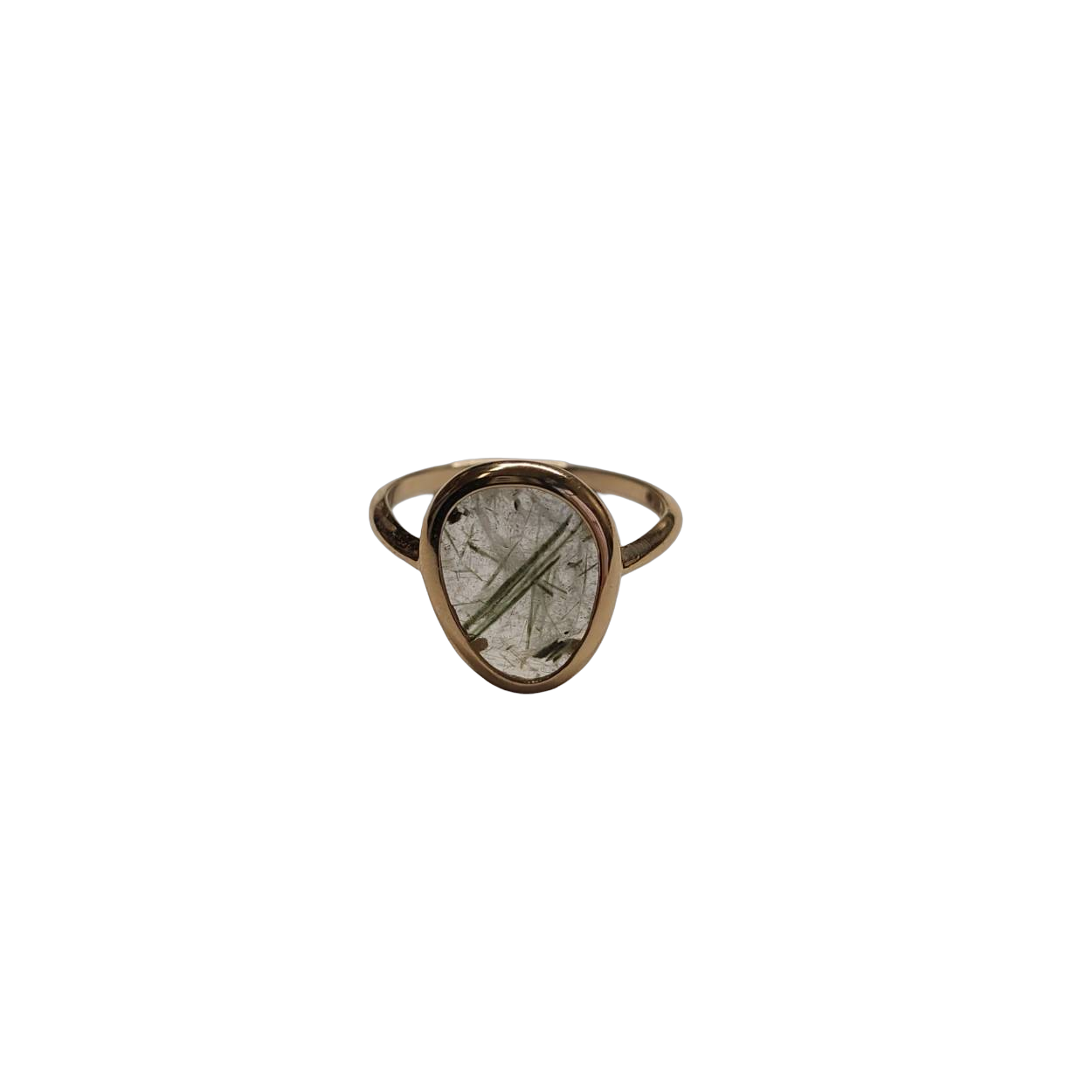 14kt Gouden ring met Rutielquartz