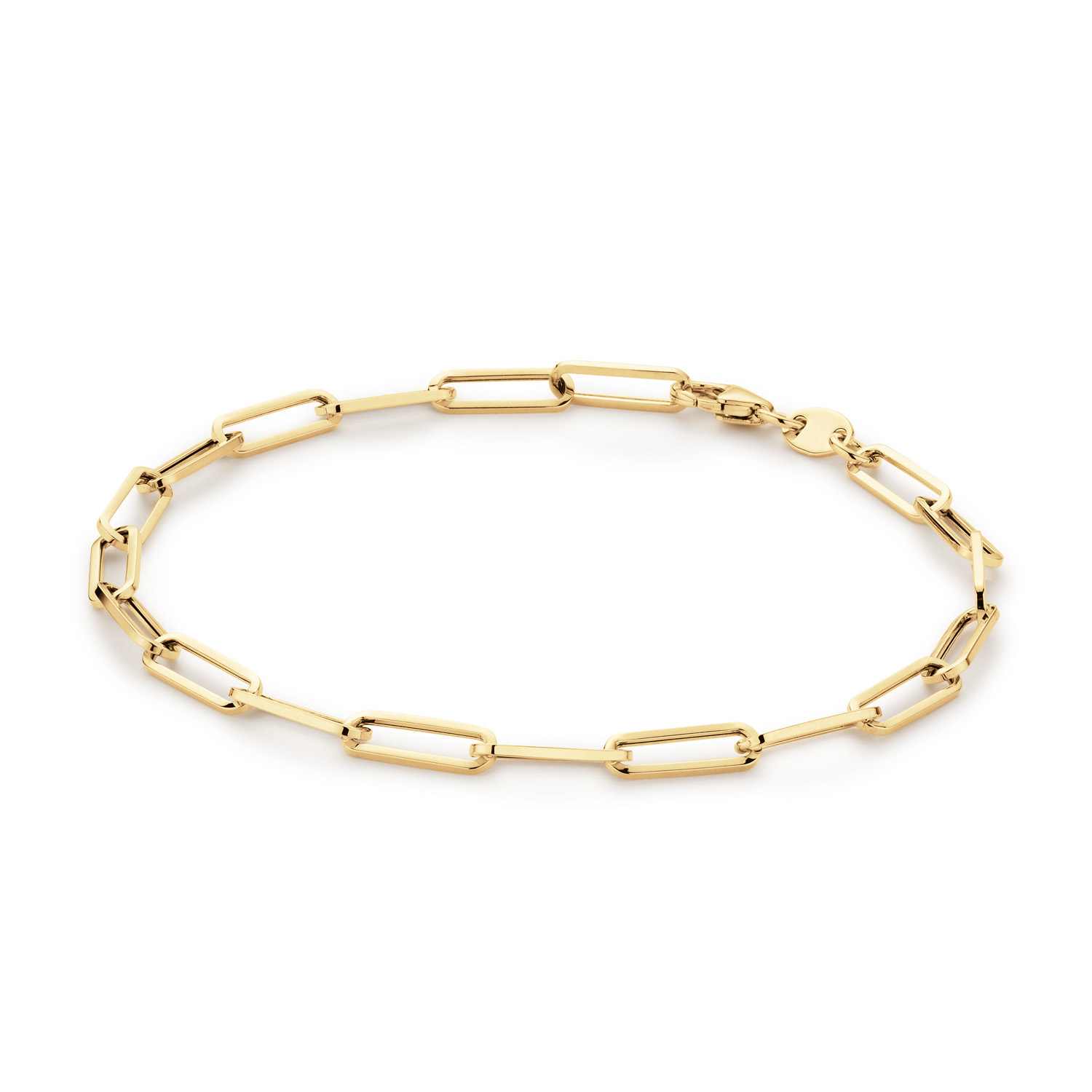 Stoer en stijlvol &ndash; deze 14k gouden schakelarmband past overal bij! Vervaardigd met vakmanschap en ontworpen voor dames die van tijdloze elegantie houden. Hiddgen Gems of the Rivi&egrave;ra Elke creatie in de Hidden Gems of the Rivi&egrave;ra collectie is een ode aan de onmiskenbare charme van de Rivi&egrave;ra. Handgemaakt van 14 karaat goud en verrijkt met echte edelstenen, De sieraden brengen de magische sfeer van de C&ocirc;te d'Azur tot leven in jouw look! Bijna alle armbanden van Jackie zijn voorzien van drie oogjes. Hiermee kun je de armbanden heel gemakkelijk (ver)stellen. Het merk Jackie is h&eacute;t 14 karaat gouden on trend sieradenmerk. De collecties zijn ge&iuml;nspireerd op de reizen die ik maak, van stedentrips tot exotische oorden. Elk gouden sieraad is helemaal van nu, handgemaakt door Europese goudsmeden en vervaardigd van overwegend gerecycled goud met echte edelstenen en zoetwaterparels. Elke collectie is dan ook met veel liefde en passie samengesteld. Mijn Jackie sieraden zijn de perfecte finishing touch voor iedere outfit! Specificaties - Bracelet - Materiaal: 14 Karaat - Geelgoud - 585 - Elegant BoxlinkBracelet - Totale lengte: 19cm