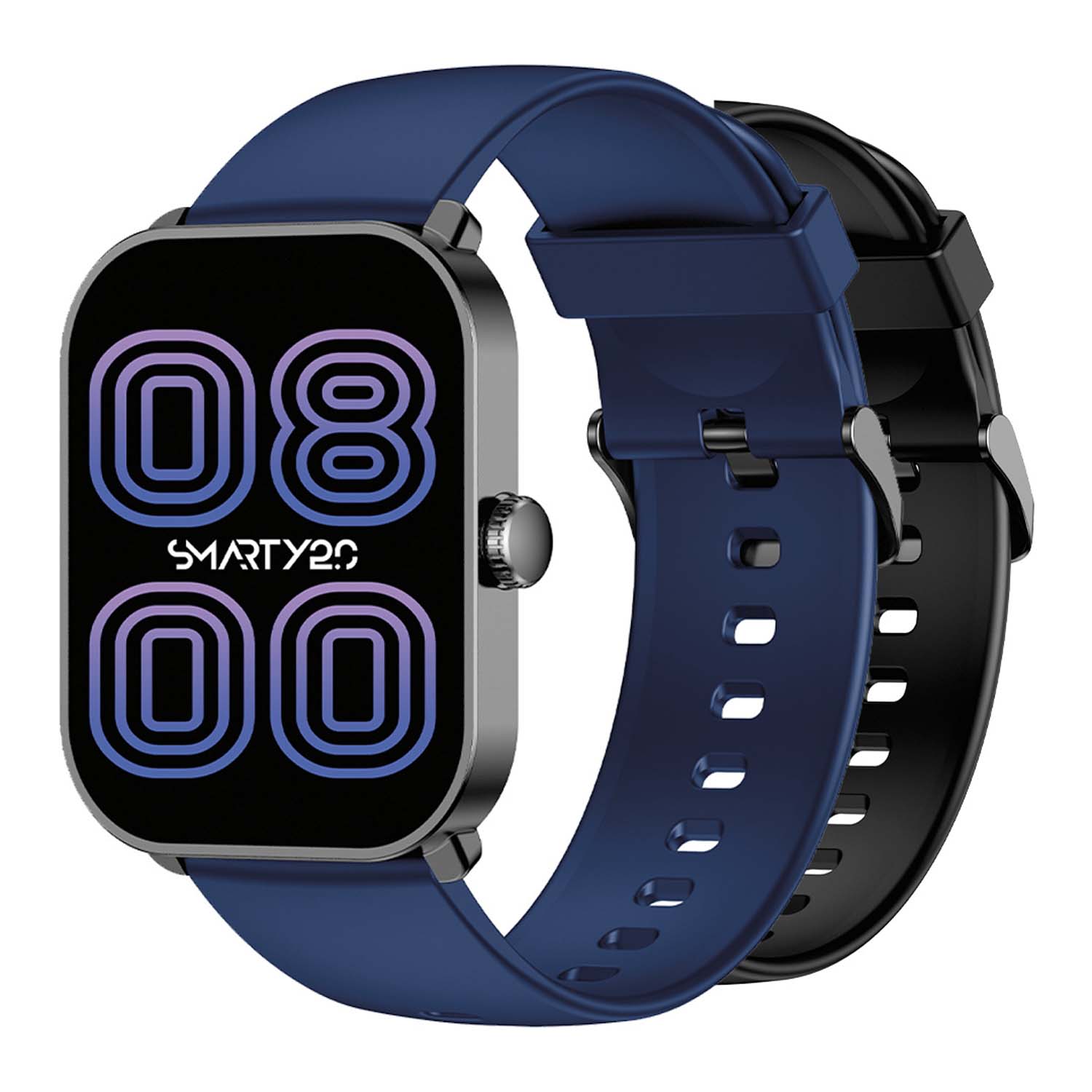 SMARTY2.0 SW070C Smartwatch Kunststof Siliconen 46,5x40,5mm
Dit Smarty Smartwatch horloge met nr: SW070C is een stap in de toekomst. Door zijn Amoled scherm is het beeld vele malen scherper en intenser. De zwarte kast is gemaakt van ABS kunststof met een gehard glas. Aan de kast zit een blauwe siliconen band met een gespsluiting. Het rechthoekige horloge heeft een afmeting van 46,5x40,5mm en is spatwaterdicht. Bij dit horloge krijg je een zwarte siliconen band extra. Deze smartwatch is sportief, stijlvol, maar zeker gebruiksvriendelijk. Om door apps, berichten en tekst te bladeren hoeft je alleen maar op het glas te tikken of de knop te gebruiken. Tevens heeft het een AI voice functie.

Merk:
SMARTY2.0
Smartwatches verbinden je met de wereld. 
SMARTY2.0 biedt een brede keuze aan vormen en functionaliteiten. Een ronde of rechthoekige smartwatch? Eentje voor de smalle pols? Een ladies watch of een kids watch?  SMARTY2.0 heeft het allemaal.
De keuze qua functionaliteiten is onuitputtelijk: bluetooth bellen, stappenteller, hartslag- en bloeddrukmeter,  meerdere verschillende sporttrackers, menstruatie en ovulatie herinneringen, ingebouwde GPS, vind mijn smartphone en heel veel meer. Maak je eigen keuze.
Iedere SMARTY werkt zowel met iOS als met Android en is moeiteloos via een QR-code te koppelen met iedere mobiele telefoon. Misschien wel d&eacute; makkelijkste smartwatch voor iedereen.
SMARTY2.0 staat voor hoge kwaliteit in een betaalbaar prijssegment: &euro; 79 - &euro; 199.

Highlights:
- Geschikt voor Android en iOS  
- De Smartwatch heeft Bluetooth call 
- Hoge batterij efficientie
- 24 uur hartritme meting
- Bevat smart music en mini games
- Door de verschillende meters en tellers is het mogelijk om onder andere de hartslag, stappen, snelheid, slaap, luchtdruk, stress, hoogte- en diepte te meten
- D.m.v. de ingebouwde GPS, is het mogelijk om offline te navigeren en achteraf je route terug te kijken (zonder dat de telefoon in de buurt is)
- Stof,- Waterdichtheid: IP68