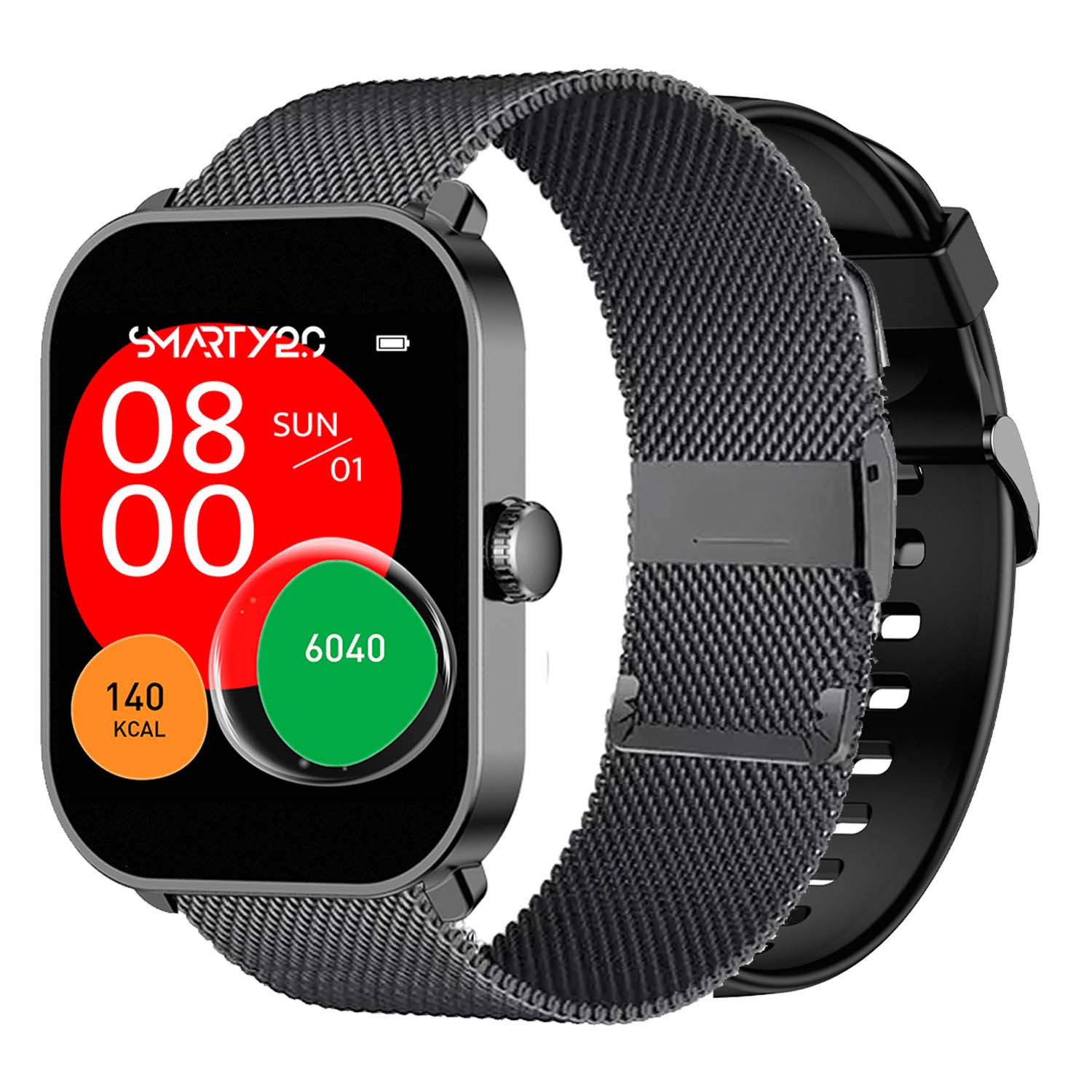 SMARTY2.0 SW070H Smartwatch Kunststof Siliconen 46,5x40,5mm
Dit Smarty Smartwatch horloge met nr: SW070H is een stap in de toekomst. Door zijn Amoled scherm is het beeld vele malen scherper en intenser. De zwarte kast is gemaakt van ABS kunststof met een gehard glas. Aan de kast zit een zwarte milanese band met een kliksluiting. Het rechthoekige horloge heeft een afmeting van 46,5x40,5mm en is spatwaterdicht. Bij dit horloge krijg je een zwarte siliconen band extra. Deze smartwatch is sportief, stijlvol, maar zeker gebruiksvriendelijk. Om door apps, berichten en tekst te bladeren hoeft je alleen maar op het glas te tikken of de knop te gebruiken. Tevens heeft het een AI voice functie.

Merk:
SMARTY2.0
Smartwatches verbinden je met de wereld. 
SMARTY2.0 biedt een brede keuze aan vormen en functionaliteiten. Een ronde of rechthoekige smartwatch? Eentje voor de smalle pols? Een ladies watch of een kids watch?  SMARTY2.0 heeft het allemaal.
De keuze qua functionaliteiten is onuitputtelijk: bluetooth bellen, stappenteller, hartslag- en bloeddrukmeter,  meerdere verschillende sporttrackers, menstruatie en ovulatie herinneringen, ingebouwde GPS, vind mijn smartphone en heel veel meer. Maak je eigen keuze.
Iedere SMARTY werkt zowel met iOS als met Android en is moeiteloos via een QR-code te koppelen met iedere mobiele telefoon. Misschien wel d&eacute; makkelijkste smartwatch voor iedereen.
SMARTY2.0 staat voor hoge kwaliteit in een betaalbaar prijssegment: &euro; 79 - &euro; 199.

Highlights:
- Geschikt voor Android en iOS  
- De Smartwatch heeft Bluetooth call 
- Hoge batterij efficientie
- 24 uur hartritme meting
- Bevat smart music en mini games
- Door de verschillende meters en tellers is het mogelijk om onder andere de hartslag, stappen, snelheid, slaap, luchtdruk, stress, hoogte- en diepte te meten
- D.m.v. de ingebouwde GPS, is het mogelijk om offline te navigeren en achteraf je route terug te kijken (zonder dat de telefoon in de buurt is)
- Stof,- Waterdichtheid: IP68
