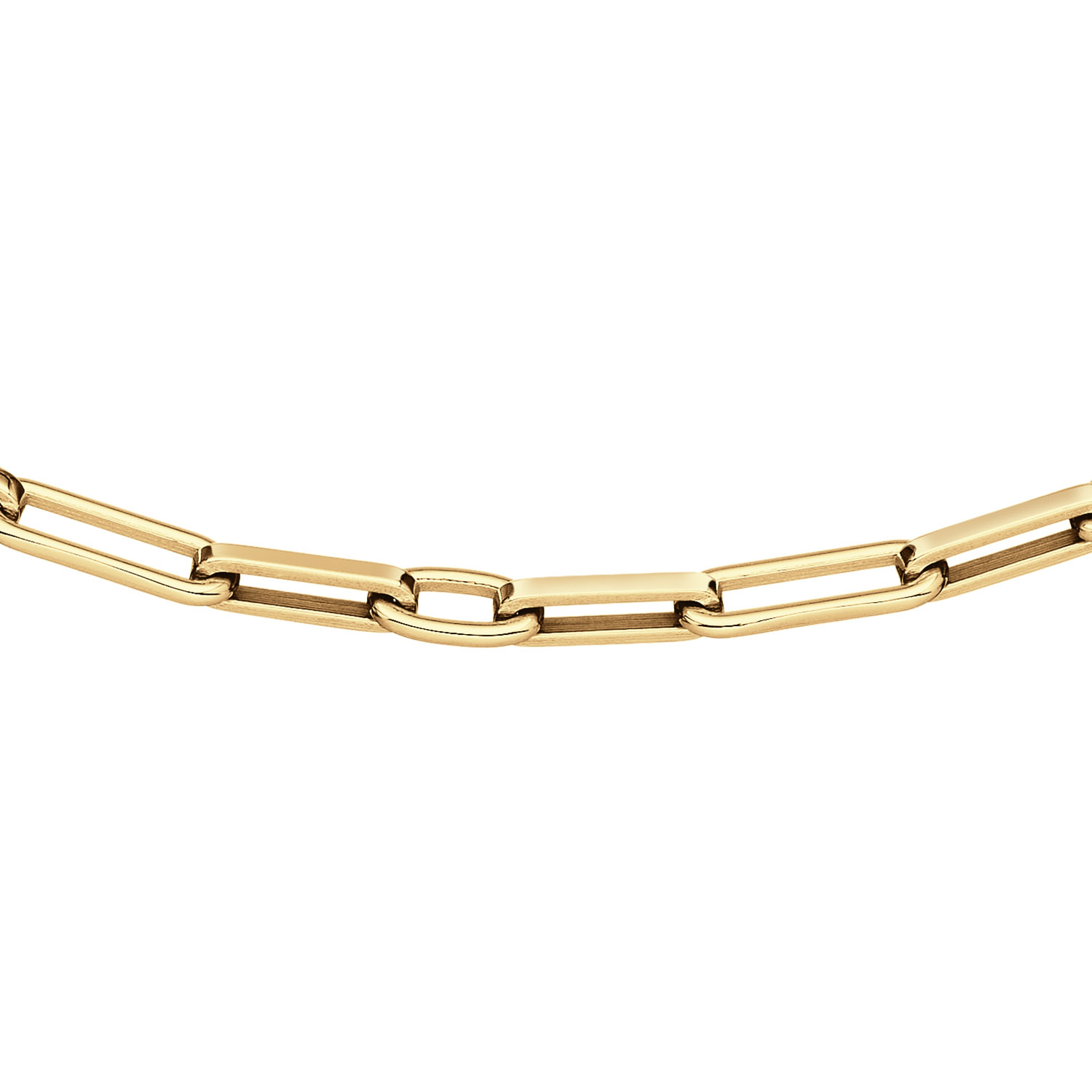 zilveren collier, verguld paperclip (mas.) 45cm