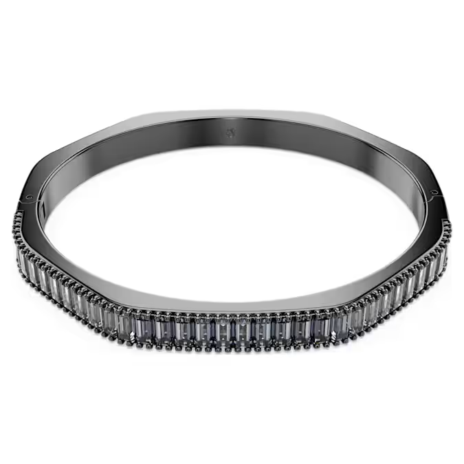 Zet uw alledaagse look extra kracht bij met deze intens schitterende Matrix-armband. Het ontwerp met ruthenium toplaag heeft de kenmerkende achthoekige vorm van Swarovski en is bezet met grijze Swarovski Zirkonia in Baguette-slijpvorm in verticaal geplaatste zetting. Perfect om te combineren met bijpassende Matrix-armbanden waarbij de diepe kleur uw meest elegante kant laat zien.

Artikelnr.: 5720365
Collectie:  Matrix
Lengte: 18.3 cm
Breedte: 0.6 cm
Binnenste diameters: 6.2 x 5.4 cm
Afstand opening: 4 cm
Materiaal:  Ruthenium plating, Zirkonia
Kleur:  Grijs
Type sluiting:  Klapsluiting