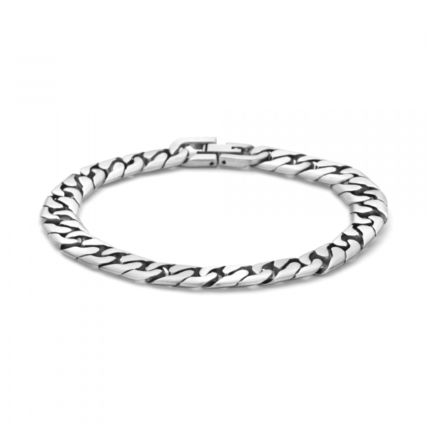 Stalen heren armband gourmet 8.4 mm en 21 cm