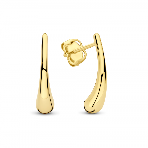Gouden oorstekers waterdruppel 