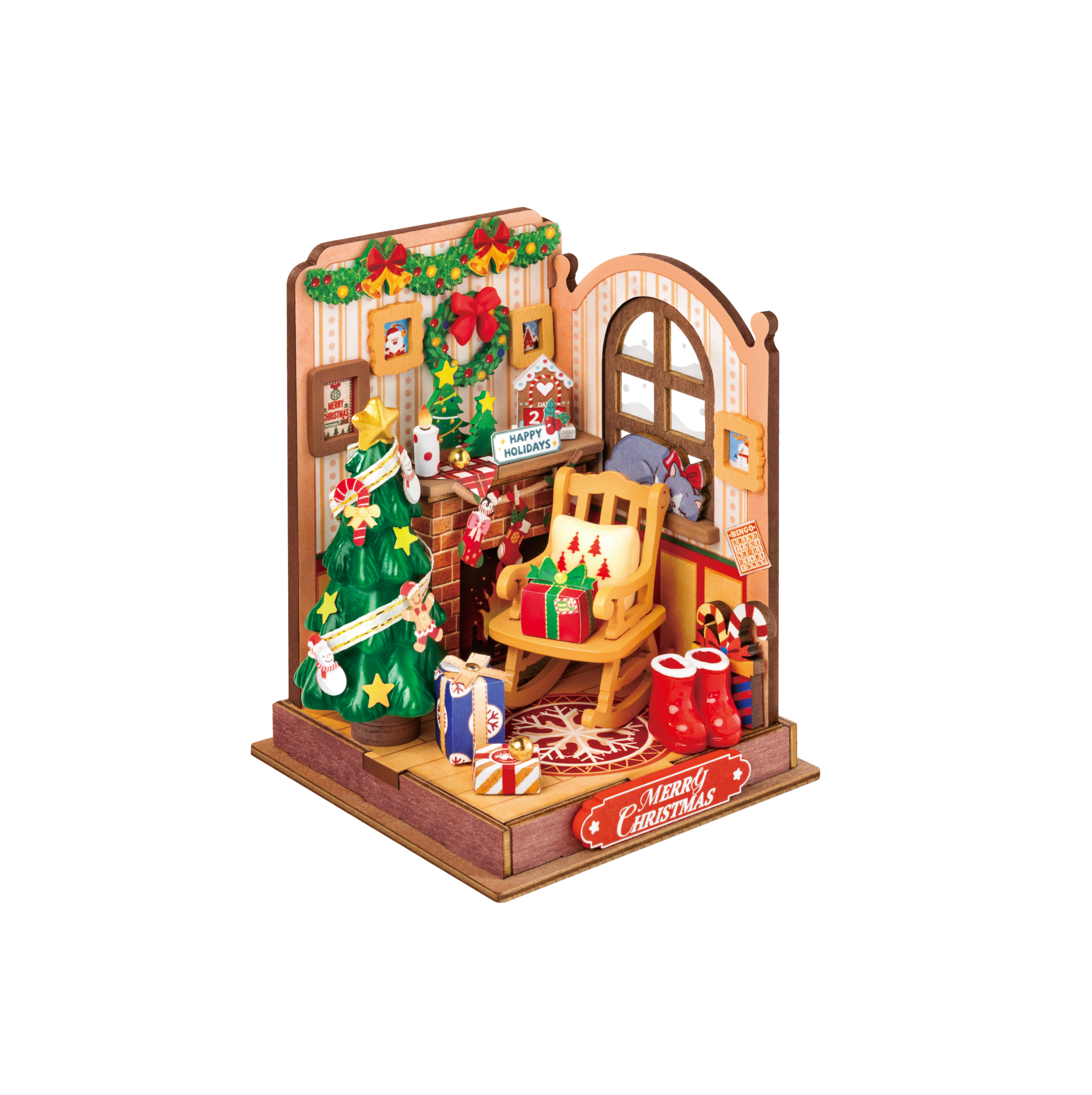 Hou je ook zo van de Kerstdagen? Bouw dan jouw eigen Kerst miniatuurkamertje.

Dit wilt toch elke miniatuurbouwer?! Ben je nog geen miniatuurbouwer, dan is de Robotime Christmas Fireplace het perfecte bouwpakketje om mee te beginnen!

De Robotime Christmas Fireplace is tot in de kleinste details geperfectioneerd. Van de rode winterlaarzen tot de muurdecoratie en van de sneeuwpop kerstslinger tot het prachtige kerstkussen, het ziet er fantastisch uit!

De Christmas Fireplace bestaat uit 73 onderdelen en valt qua moeilijkheidsgraad in 1 ster van de 5. Een leuk, gemakkelijk pakketje dus.
