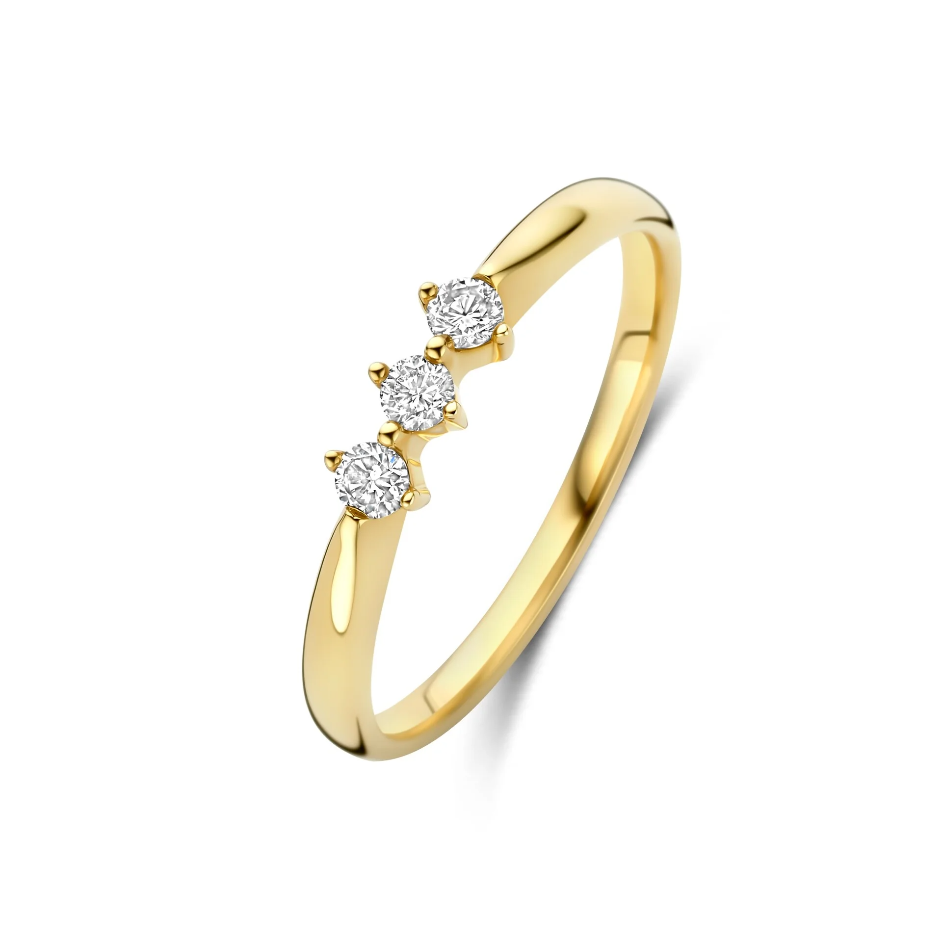 Goud Bernstein ring diamant briljant geslepen - SI2